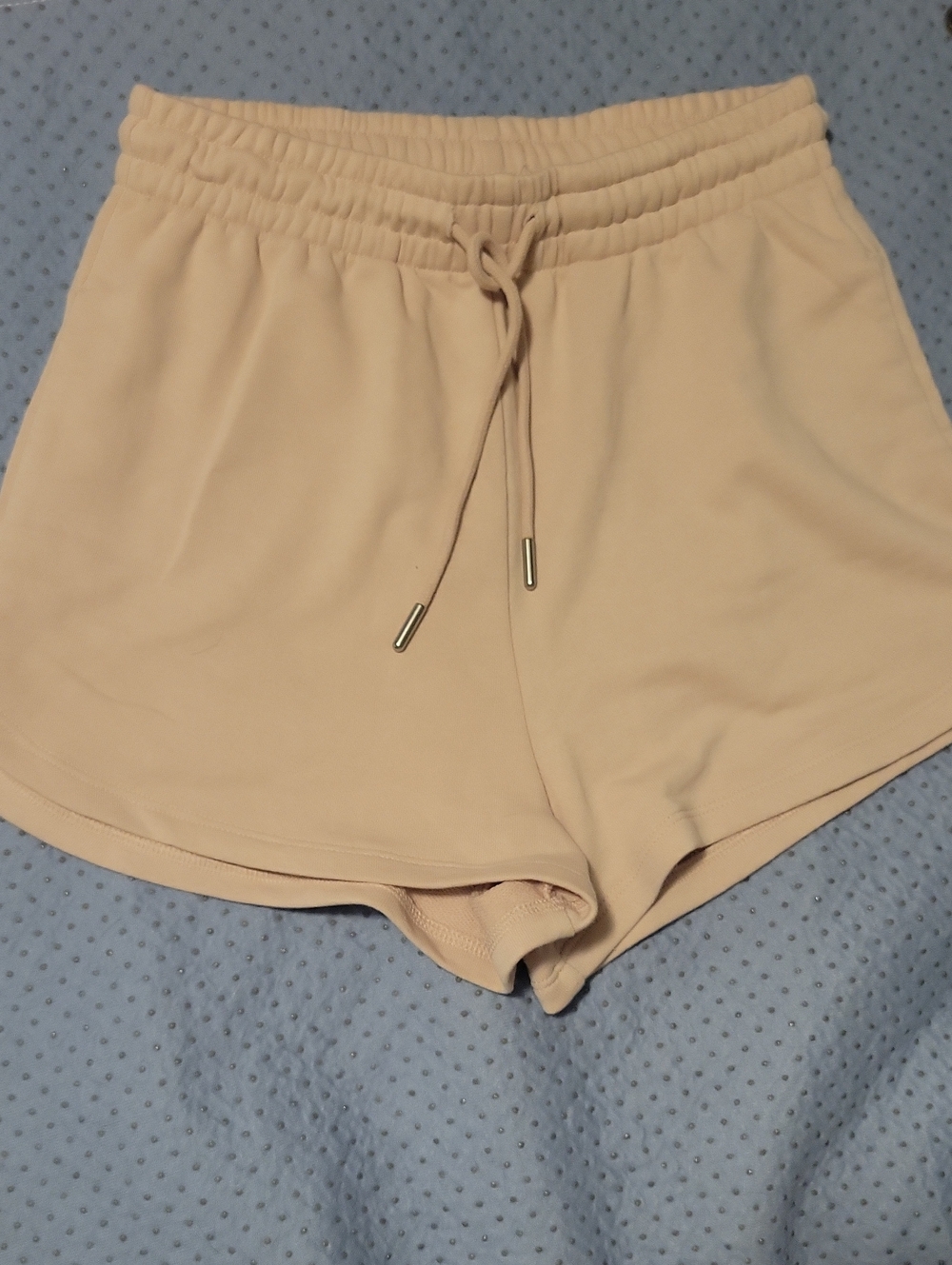 H&M Beige Elastic Waist Athletic Shorts